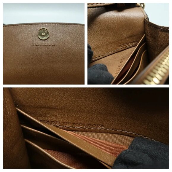 Burberry Brown Leather&Cloth Shoulder Bag 615-123024 - Picture 10 of 12